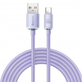 Baseus Crystal Shine Series Fast Charging Data Cable USB to Type-C 100W 2m Purple (CAJY000505)