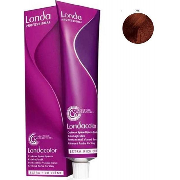 Londa Professional Стійка крем-фарба для волосся  Londacolor Permanent 7/4 - Мідний блонд 60 мл (4064666216942) - зображення 1