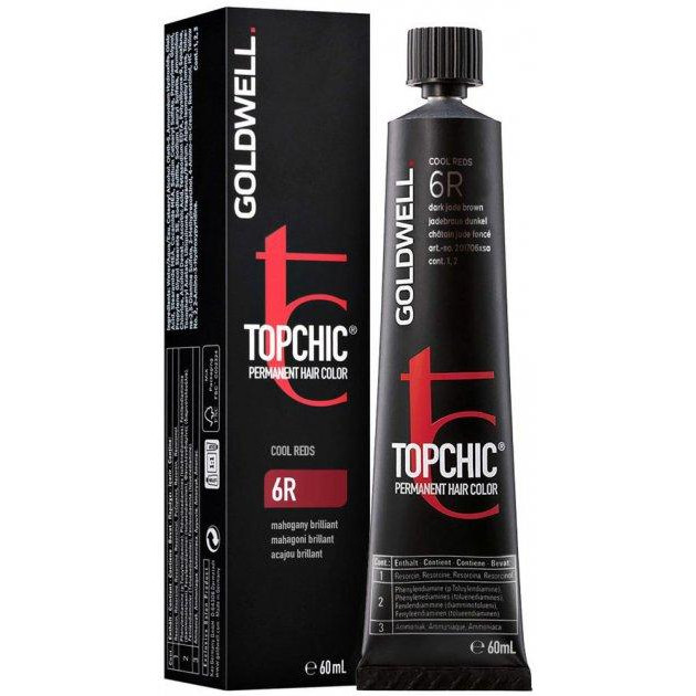 Goldwell Стійка професійна фарба для волосся  Topchic Hair Color Coloration 6R - Mahogany Brilliant 60 мл (40 - зображення 1