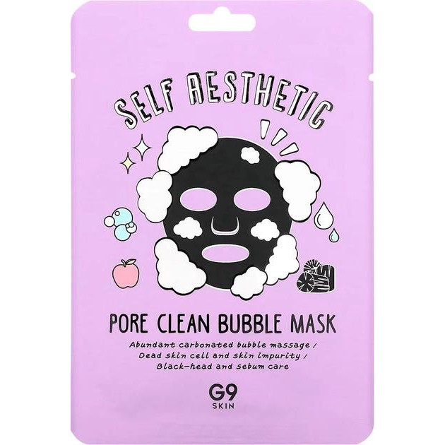 G9skin Пухирцева тканинна маска для обличчя  Self Aesthetic Pore Clean Bubble Mask 23 мл (8809211654550) - зображення 1