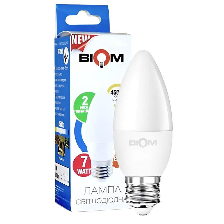 Biom LED BT-568 C37 6W E27 4500К матовая - зображення 1