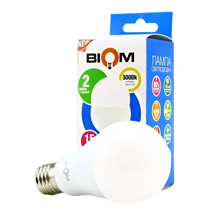 Biom LED BT-515 A65 15W E27 3000К матовая - зображення 1