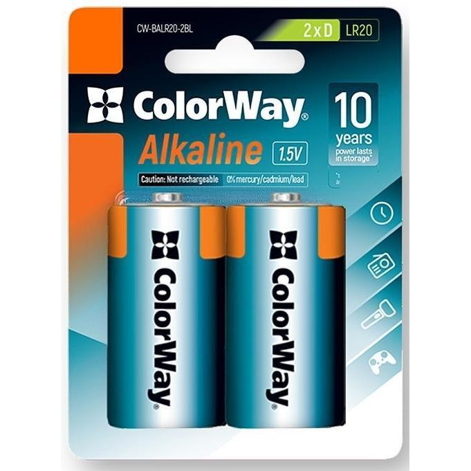 ColorWay Alkaline Power D/LR20 (2шт) blister (CW-BALR20-2BL) - зображення 1