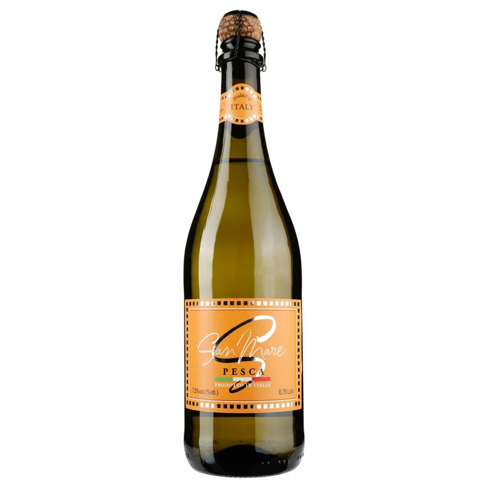 San Mare Ігристе вино  Pesca зі смаком персика біле солодке 7.5%, 0.75 л (8008820160678) - зображення 1