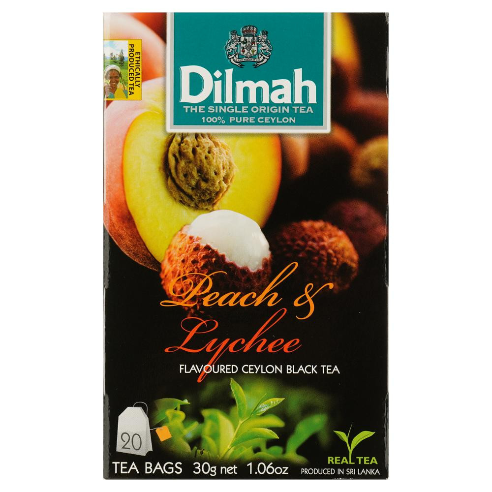 Dilmah Чай чорний  Peach&Lychee, 20 пакетиків (896869) (9312631142266) - зображення 1