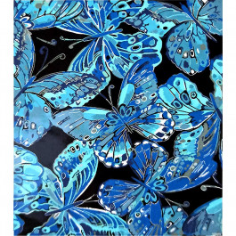 STRATEG Картина за номерами ПРЕМІУМ Сині метелики розміром 30х40 см SS-6476