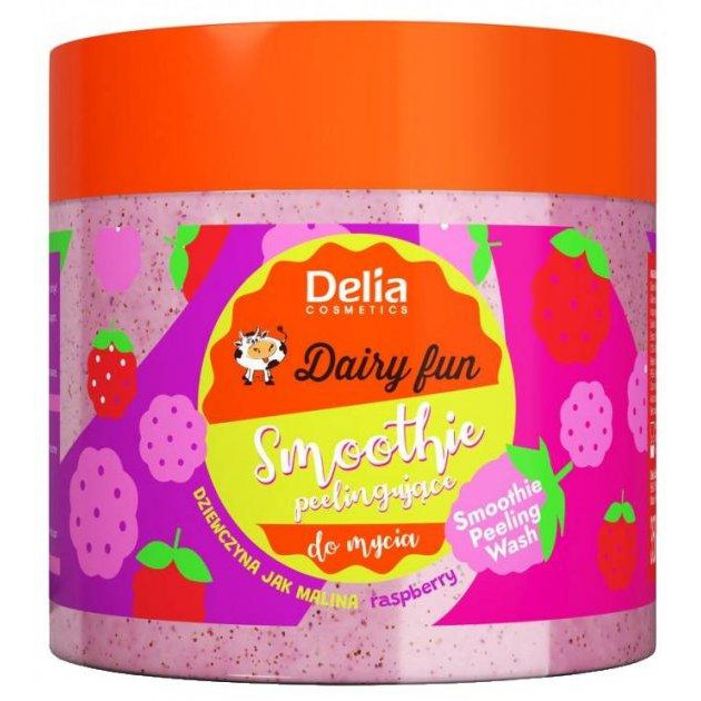 Delia Cosmetics Пилинг для душа  Dairy Fun Smoothie Малина 350 г (5906750800875) - зображення 1