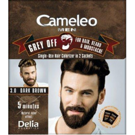 Delia Cosmetics Фарба для волосся, вусів і бороди  Grey Off Тон 3.0 — Темно-коричнева 2х15 мл (5901350469132)