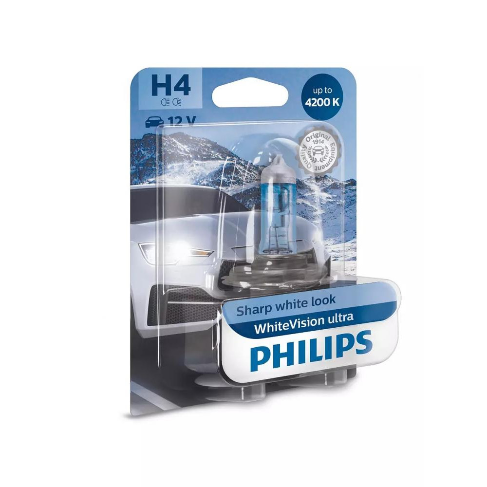 Philips H4 WhiteVision ultra +60% 4200K 12342WVUB1 [1 шт.] - зображення 1