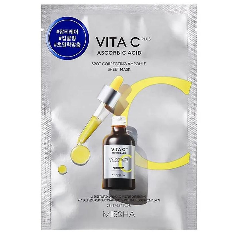 Missha - Тканинна маска для обличчя з вітаміном С - Vita C Plus Spot Correcting & Firming Ampoule Sheet Mas - зображення 1