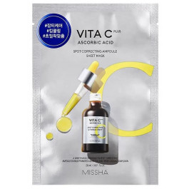 Missha - Тканинна маска для обличчя з вітаміном С - Vita C Plus Spot Correcting & Firming Ampoule Sheet Mas