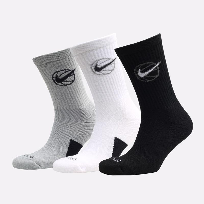 Nike Набор носков  Crew Everyday Bball 3pr DA2123-902 L (42-46) 3 пары Черный/Белый/Серый (194499745853) - зображення 1