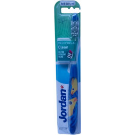 Jordan Dental Дизайнерська зубна щітка  Individual Clean Середньої жорсткості Синя з рибками (7038516550422_синя з