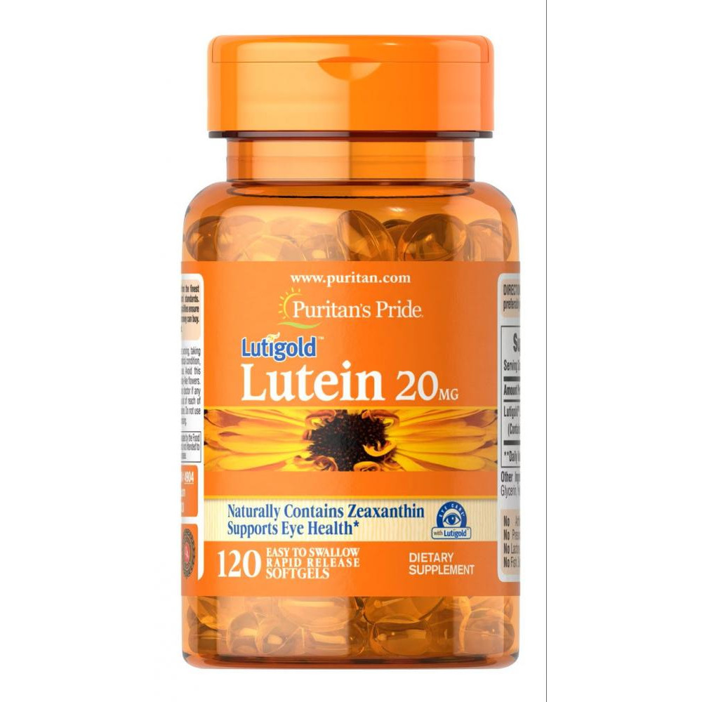 Puritan's Pride Lutein 20 mg with Zeaxanthin 120 Softgels - зображення 1