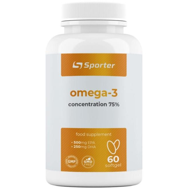 Sporter Omega 3 1000mg 500 EPA & 250 DHA 60 soft gel / 60 servings - зображення 1