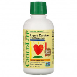 ChildLife Жидкий кальций с магнием, Calcium with Magnesium, , вкус натурального апельсина, 474 мл (CDL-10700)