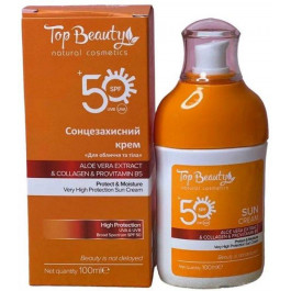 Top Beauty Крем для обличчя та тіла  Sun Cream For Face And Body Aloe Vera Extract&Collagen SPF 50 з Алое-вера 