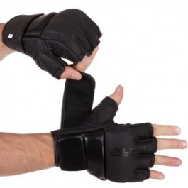 Zelart Перчатки для смешанных единоборств MMA кожаные VL-3098, размер XL, черный