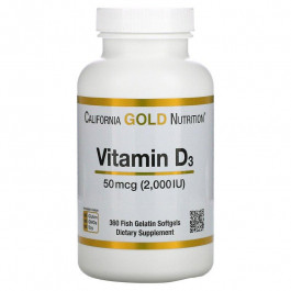 California Gold Nutrition Витамин Д3  Vitamin D3 2000 IU 360 капсул