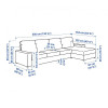 IKEA VIMLE 4-місний з шезлонгом та широкими підлокітниками/Халларп сірий (094.017.72) - зображення 4