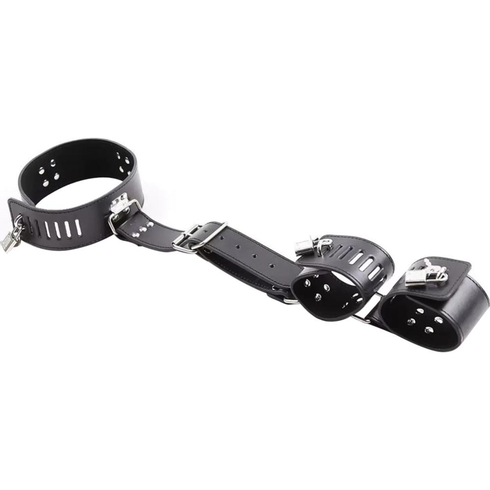 DS Fetish Collar with handscuff black (252400162) - зображення 1