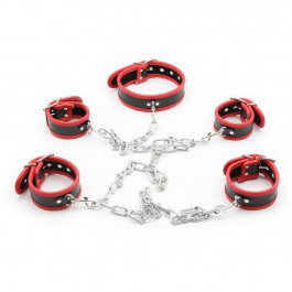 DS Fetish Collar with restraints black/red (252000190)