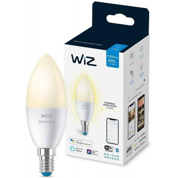 WiZ LED Smart E14 4.9W 470Lm C37 2700K Dimm Wi-Fi (929002448502) - зображення 1