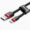 Baseus Cafule Cable USB For Type-C 3A 1M Red+Black (CATKLF-B91) - зображення 2
