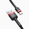 Baseus Cafule Cable USB For Type-C 3A 1M Red+Black (CATKLF-B91) - зображення 3