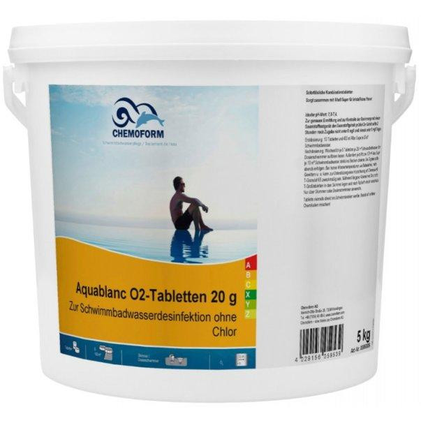 Chemoform Aquablanc O2 Sauerstofftabletten перекис для басейну у таблетках 20 гр 1 кг - зображення 1