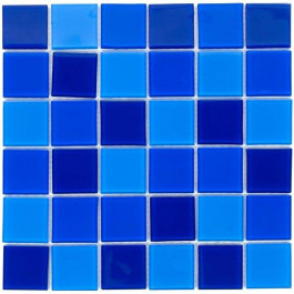 AQUAVIVA Cristall Dark Blue скляна мозаїка для басейну на сітці, 48 mm (17603)