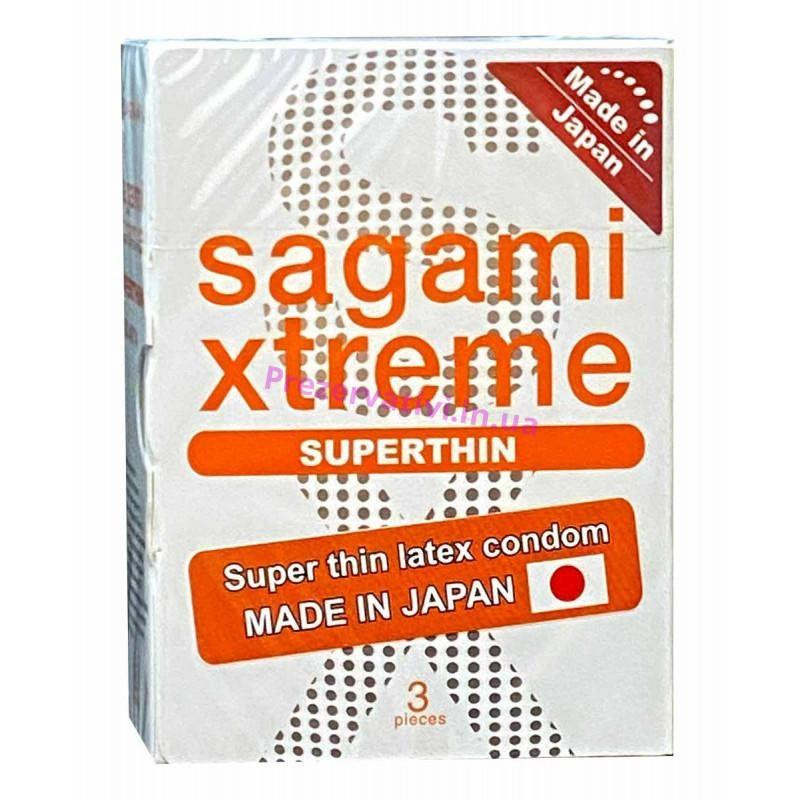 Sagami Супертонкі презервативи латексні Sagami Xtreme Superthhin 3 шт (11878) - зображення 1