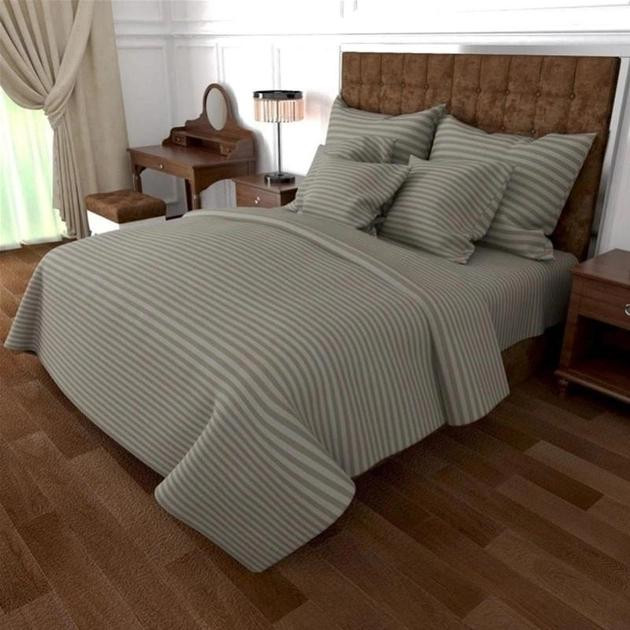 MirSon Комплект постільної білизни  Євро 200 x 220 17-0601 Stripe Gray Бязь (2200008049096) - зображення 1