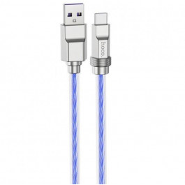 Hoco U113 Solid silicone USB Type-A to USB Type-C 100W 1m Blue (6931474790088)