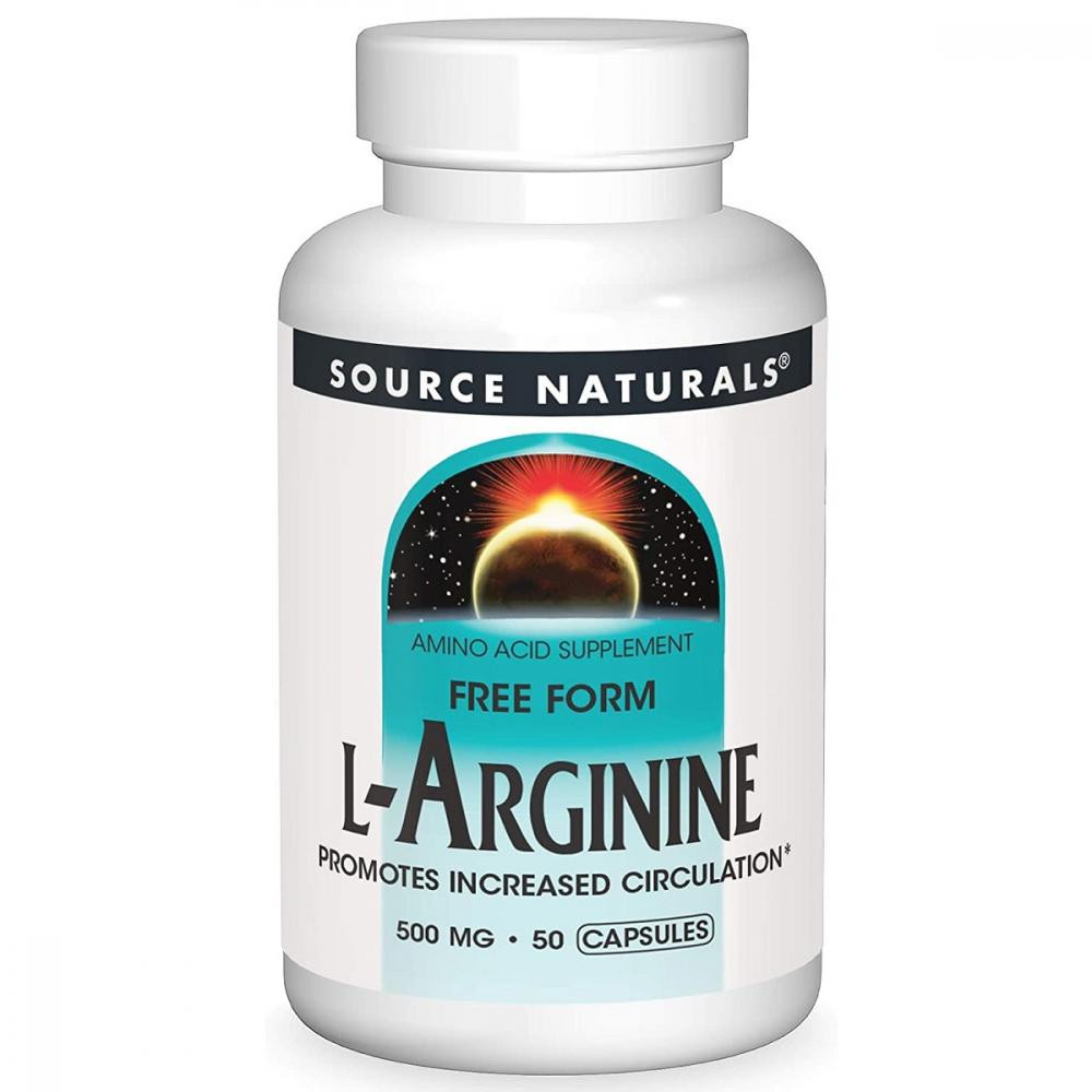 Source Naturals L-Аргінін 500мг, L-Arginine, , 50 капсул - зображення 1