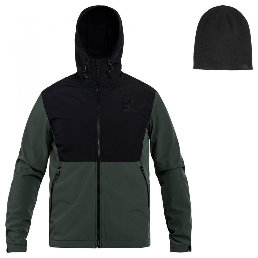 4F Куртка  Softshell TSOFM155 - Зелена + шапка - набір M - зображення 1