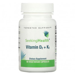Seeking Health Вітамін D3 і K-2 5000 МЕ і 100 мкг 60 капсул (SKH52136)