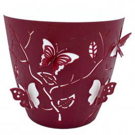 Alya Plastik Горщик для квітів  3D 1,4 л темно-червоний 14,5 х 13 см (8682476898101)