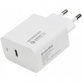 ColorWay Power Delivery Port USB Type-C (18W) White (CW-CHS022PD-WT)