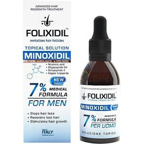 Folixidil Лосьйон проти випадіння волосся  Minoxidil medical 7% 60 мл (8011483016015) - зображення 1