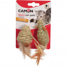 Camon Іграшка для котів  мишка з пір'ям та дзвіночком, 2 шт. (8019808211909)