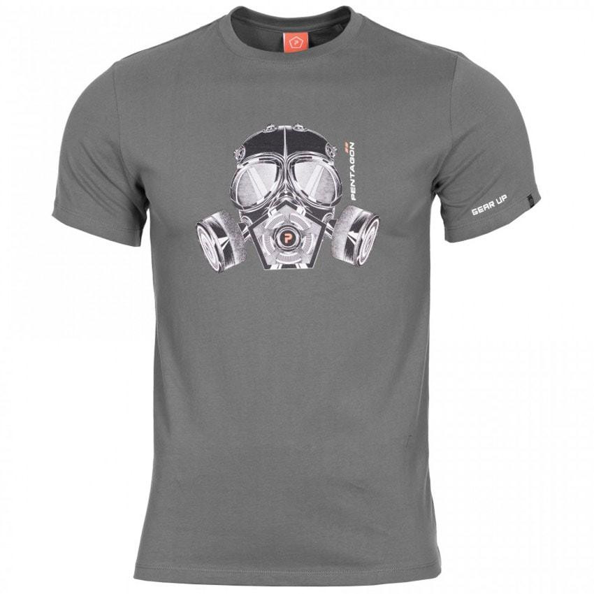 Pentagon Футболка T-Shirt  "Gas-Mask" - Wolf Grey - зображення 1