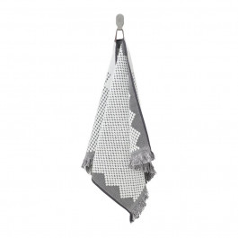 IKEA FJALLSTARR Рушник для рук, білий/сірий, 50x100 см (805.712.27)