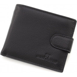 ST Leather Чоловіче шкіряне портмоне компактного розміру в чорному кольорі  1767440