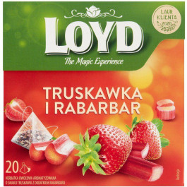 Loyd Чай фруктовий  Strawberry&Rhubarb, полуниця та ревінь, у пірамідках, 40 г (5900396017284)