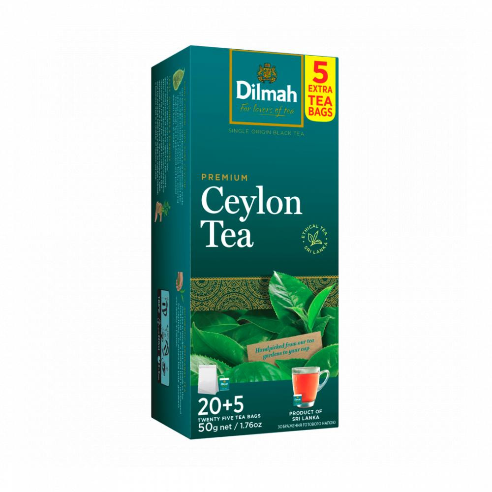 Dilmah Чай чорний пакетований  Преміум 20+5x2 г (9312631171105) - зображення 1