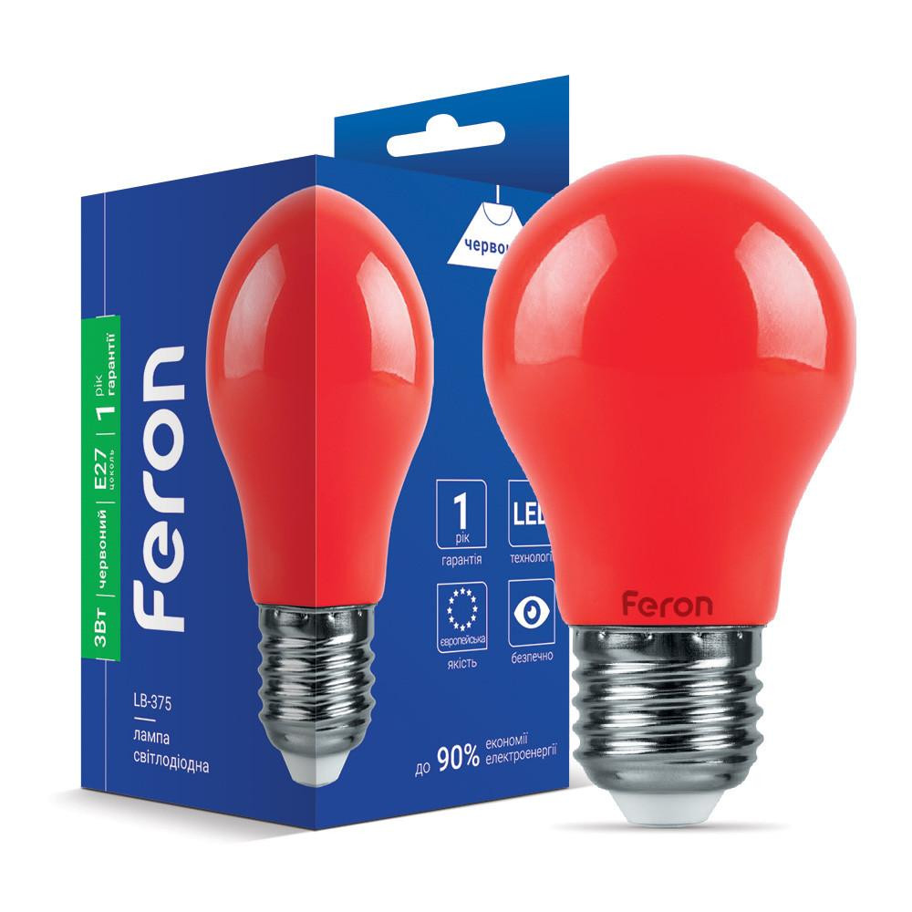 FERON LED LB-375 A50 3W E27 красная (25924) - зображення 1