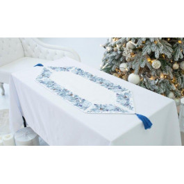 Едельвіка Доріжка на стіл  Зимова краса 40 x 110 см (379-21-00 біла) (2100000547081)