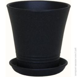 Ориана Горшок керамический  Модерн крошка круглый 1 л черный (068-1-023)