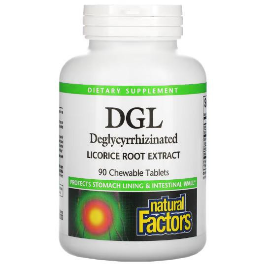 Natural Factors DGL, Deglycyrrhizinated Licorice Root Extract, 90 tabs - зображення 1